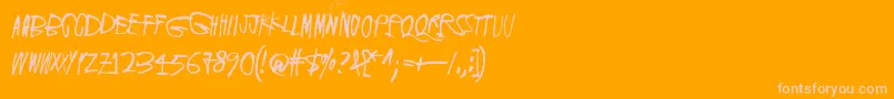 ScreamingRed-Schriftart – Rosa Schriften auf orangefarbenem Hintergrund