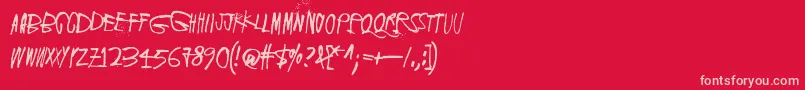 Шрифт ScreamingRed – розовые шрифты на красном фоне