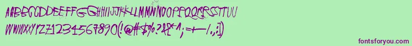 ScreamingRed Font – Purple Fonts on Green Background