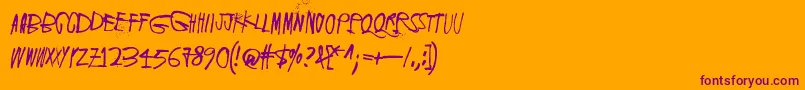 ScreamingRed Font – Purple Fonts on Orange Background
