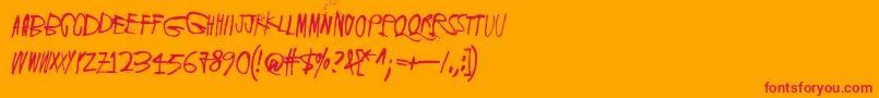 ScreamingRed Font – Red Fonts on Orange Background