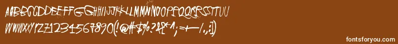 フォントScreamingRed – 茶色の背景に白い文字