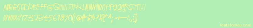 Czcionka ScreamingRed – żółte czcionki na zielonym tle