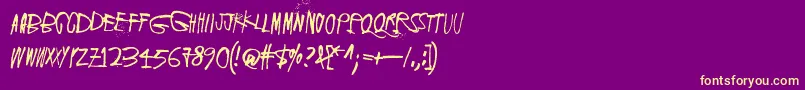 Fonte ScreamingRed – fontes amarelas em um fundo roxo