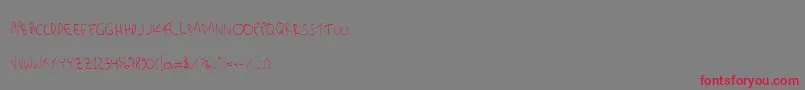 Killerpanda-Schriftart – Rote Schriften auf grauem Hintergrund