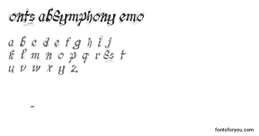 Czcionka FontsLabSymphonyDemo – alfabet, cyfry, specjalne znaki