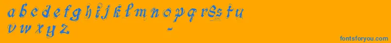 FontsLabSymphonyDemo Font – Blue Fonts on Orange Background
