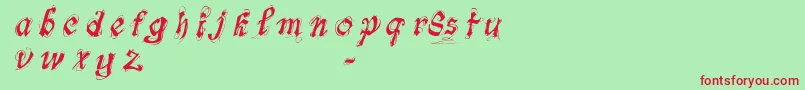 FontsLabSymphonyDemo Font – Red Fonts on Green Background