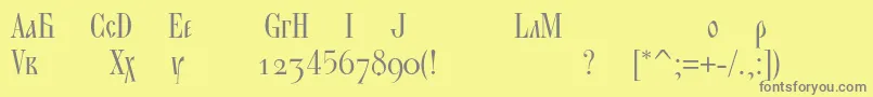 Blagovesttwoc Font – Gray Fonts on Yellow Background