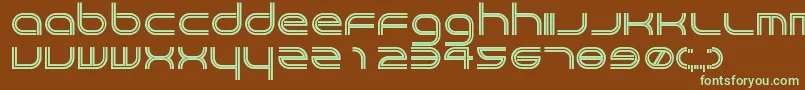 フォントCrackpot – 緑色の文字が茶色の背景にあります。