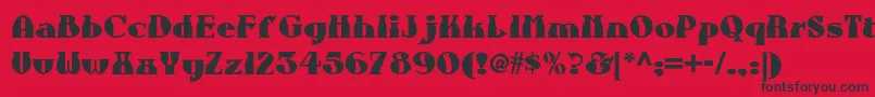 Auntberthanf Font – Black Fonts on Red Background