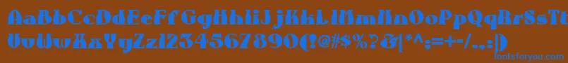 Czcionka Auntberthanf – niebieskie czcionki na brązowym tle