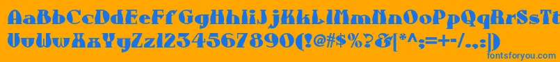 Auntberthanf Font – Blue Fonts on Orange Background