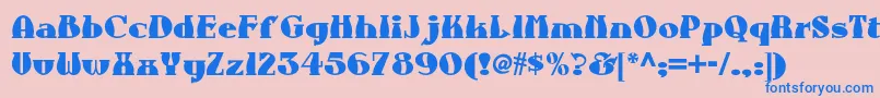 Auntberthanf Font – Blue Fonts on Pink Background