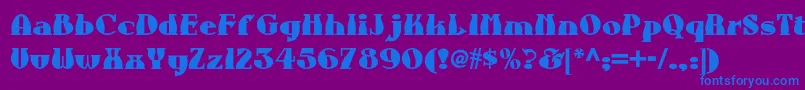 Auntberthanf Font – Blue Fonts on Purple Background