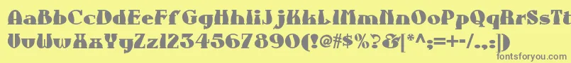 フォントAuntberthanf – 黄色の背景に灰色の文字