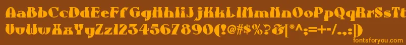 Auntberthanf Font – Orange Fonts on Brown Background