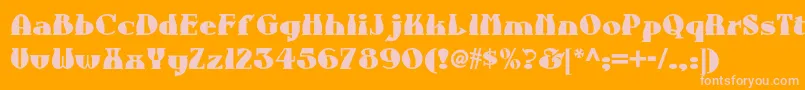 Auntberthanf-Schriftart – Rosa Schriften auf orangefarbenem Hintergrund