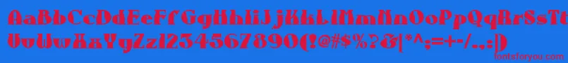 Auntberthanf Font – Red Fonts on Blue Background