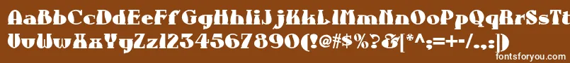 Czcionka Auntberthanf – białe czcionki na brązowym tle