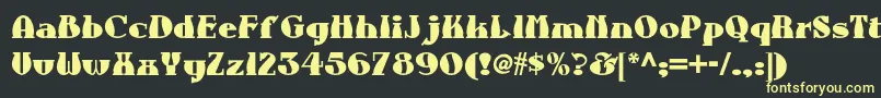 フォントAuntberthanf – 黒い背景に黄色の文字