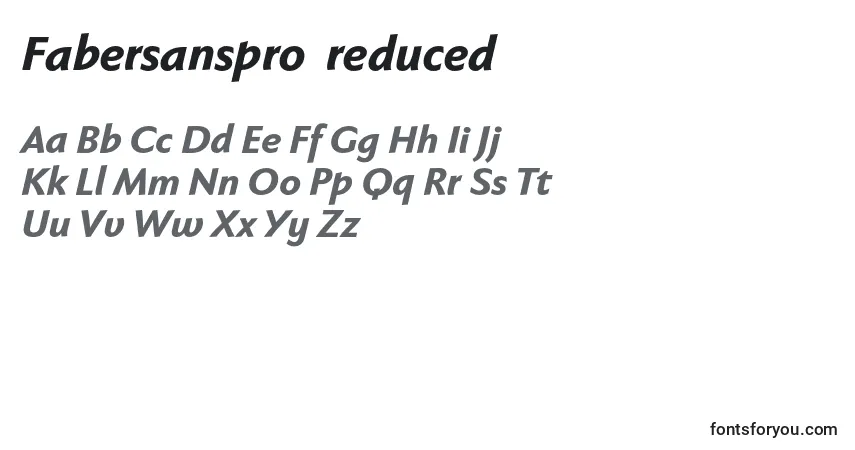 A fonte Fabersanspro86reduced (116837) – alfabeto, números, caracteres especiais