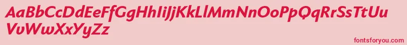 Fabersanspro86reduced-Schriftart – Rote Schriften auf rosa Hintergrund