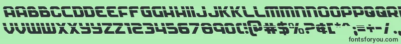 Soldierlaserleft-Schriftart – Schwarze Schriften auf grünem Hintergrund