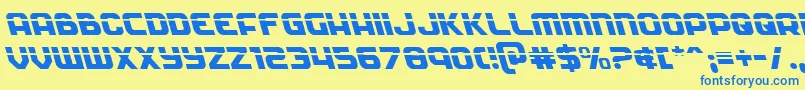 Soldierlaserleft Font – Blue Fonts on Yellow Background