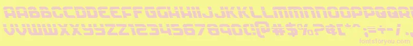 Soldierlaserleft-fontti – vaaleanpunaiset fontit keltaisella taustalla