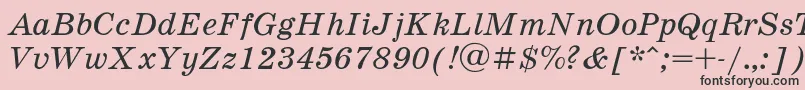 SchoolbookItalic Font – Black Fonts on Pink Background