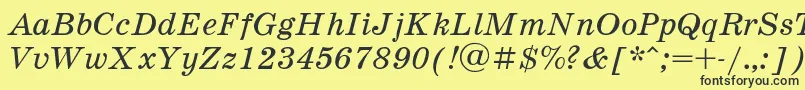 SchoolbookItalic Font – Black Fonts on Yellow Background