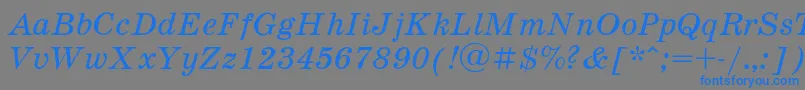 フォントSchoolbookItalic – 灰色の背景に青い文字