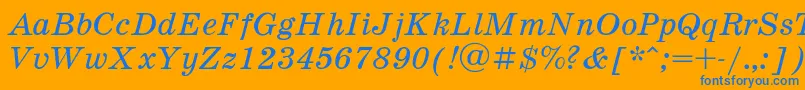 SchoolbookItalic Font – Blue Fonts on Orange Background
