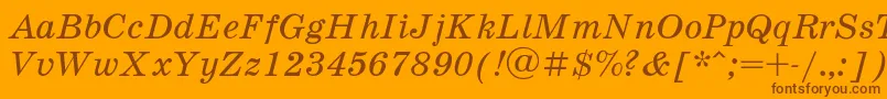 SchoolbookItalic Font – Brown Fonts on Orange Background