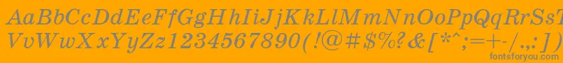 SchoolbookItalic Font – Gray Fonts on Orange Background