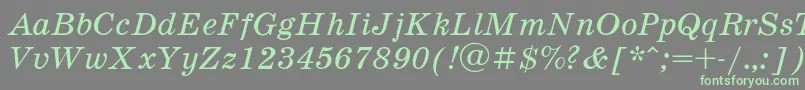 SchoolbookItalic Font – Green Fonts on Gray Background