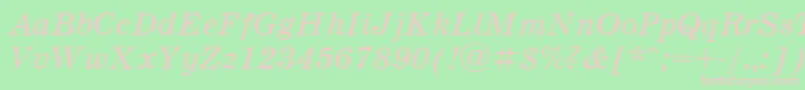 SchoolbookItalic Font – Pink Fonts on Green Background
