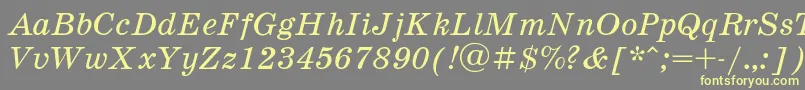 SchoolbookItalic Font – Yellow Fonts on Gray Background