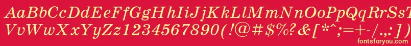SchoolbookItalic Font – Yellow Fonts on Red Background