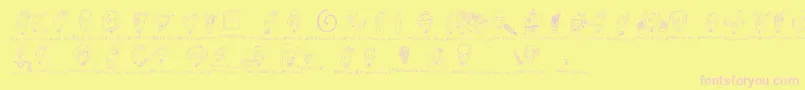 ABlickForAllSeasons-Schriftart – Rosa Schriften auf gelbem Hintergrund