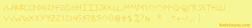 PetitexbutLight Font – Orange Fonts on Yellow Background