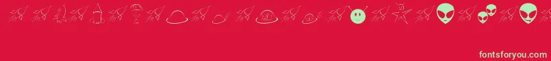 fuente Spacey – Fuentes Verdes Sobre Fondo Rojo