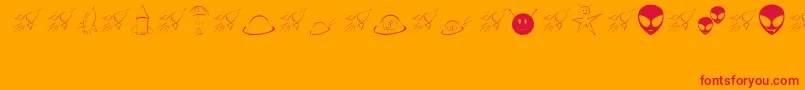 Spacey Font – Red Fonts on Orange Background