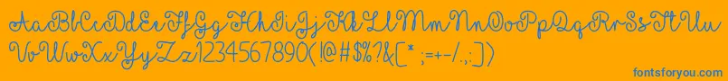 YellowButterfliesOtf Font – Blue Fonts on Orange Background