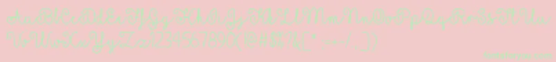 YellowButterfliesOtf Font – Green Fonts on Pink Background