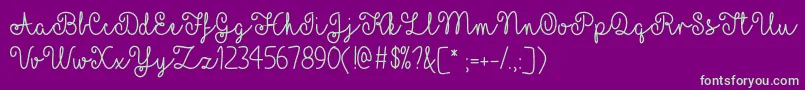 YellowButterfliesOtf Font – Green Fonts on Purple Background