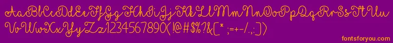 Шрифт YellowButterfliesOtf – оранжевые шрифты на фиолетовом фоне