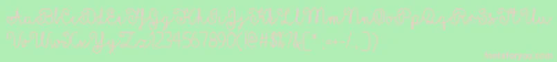 YellowButterfliesOtf-fontti – vaaleanpunaiset fontit vihreällä taustalla