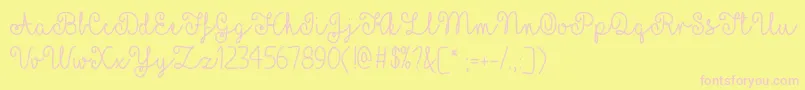 YellowButterfliesOtf Font – Pink Fonts on Yellow Background